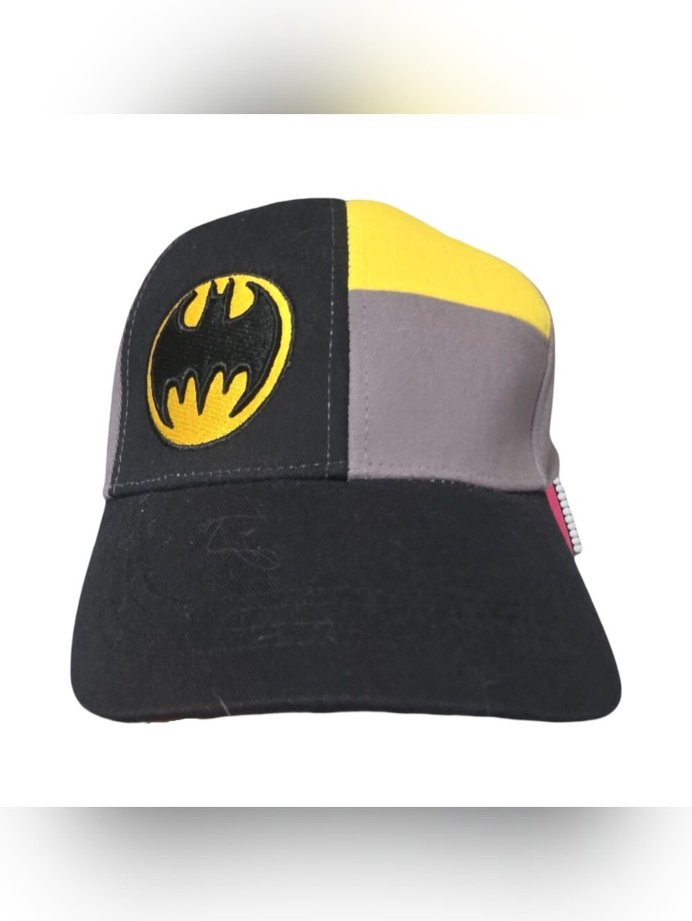 Batman Patch Colorblock Trucker Hat - Black, Yellow & Gray DC Comics